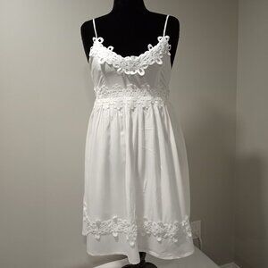 ALTAR'D STATE WHITE MINI FLARED DRESS WITH SPHAGETTI STRAP WOMEN SIZE L